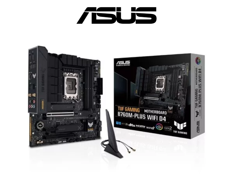 PLACA ASUS TUF GAMING B760M-PLUS WIFI D4, CHIPSET INTEL B760, LGA1700, MATX